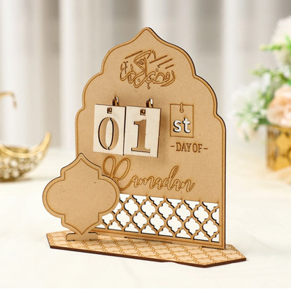 Ramadan Kareem Countdown Calendar Ornament Eid Mubarak Decoration 2025 For Home Muslim Islamic Festival Eid Al-Fitr Party Favors