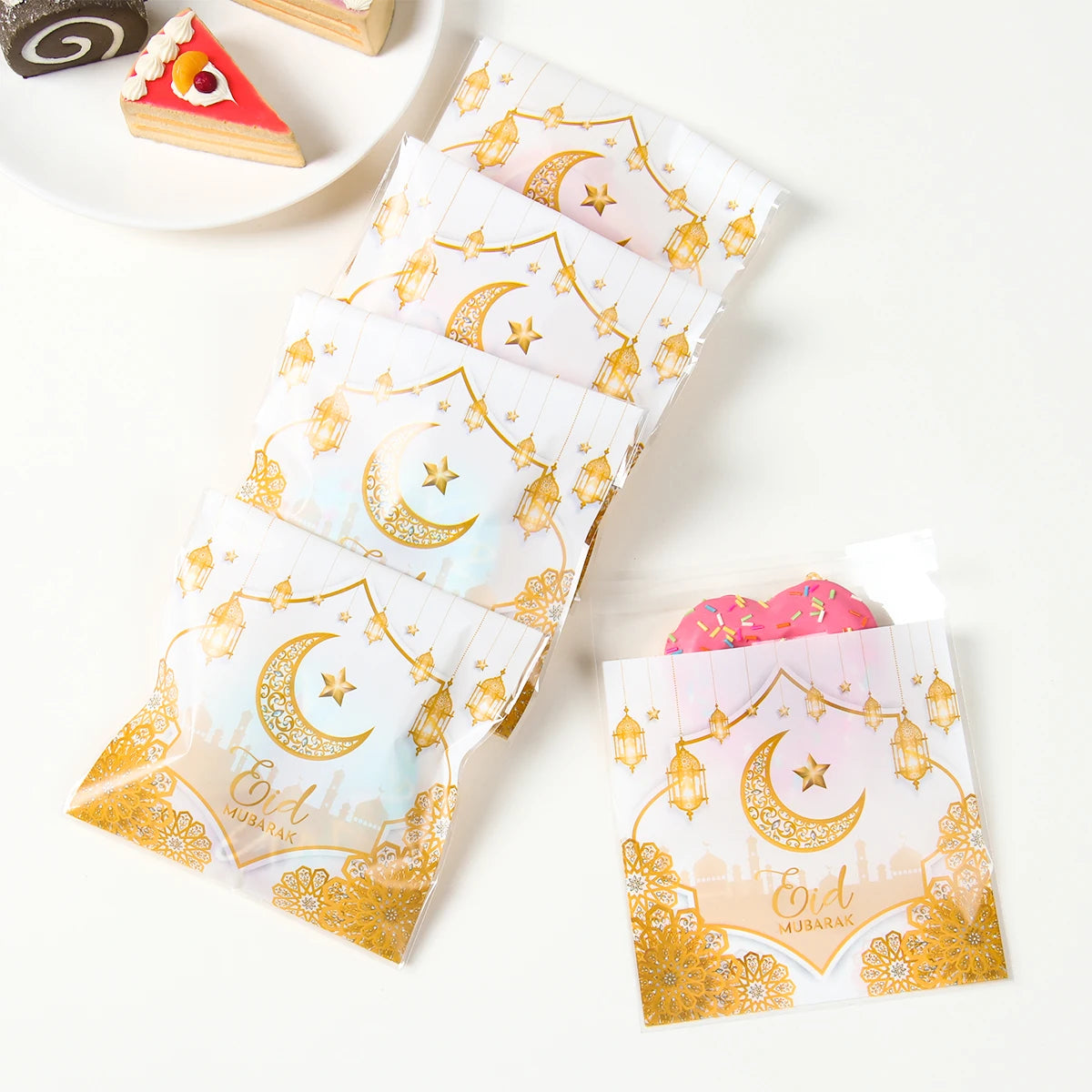 Eid Mubarak Gift Bags Plastic Candy Cookie Bag Ramadan Kareem Decoration 2025 Islamic Muslim Party Supplies Eid Gifts