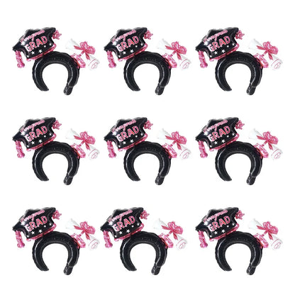 10/30/50-Piece Set New Black Graduation Cap Headband Balloon Set Inflatable 2025 Graduation Season Party Decorations
