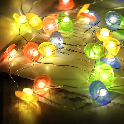 1.5m 10led Easter Rabbit Egg Light String Bunny Carrot Chick Lantern Strings Kids Happy Easter Day Party Decor For Home 2025