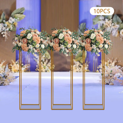 10Pcs/4Pcs Metal Golden Rectangular Frame Backdrop Wedding Rack Arch For Birthday Party Backdrop Wedding DLY Decor