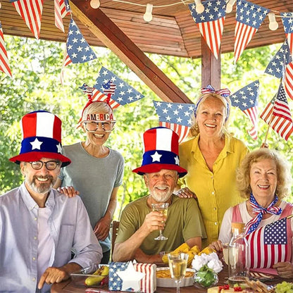 Party Velvet Hat Red White Blue Independence Day Flag Hat Uncle Sam Dress Up Top Hat