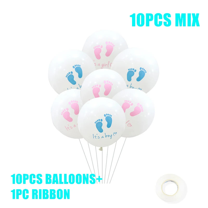 Boy Or Girl Gender Reveal Disposable Tableware Plate Cup Banner Balloons Baby Shower Gender Reveal Party Decorations