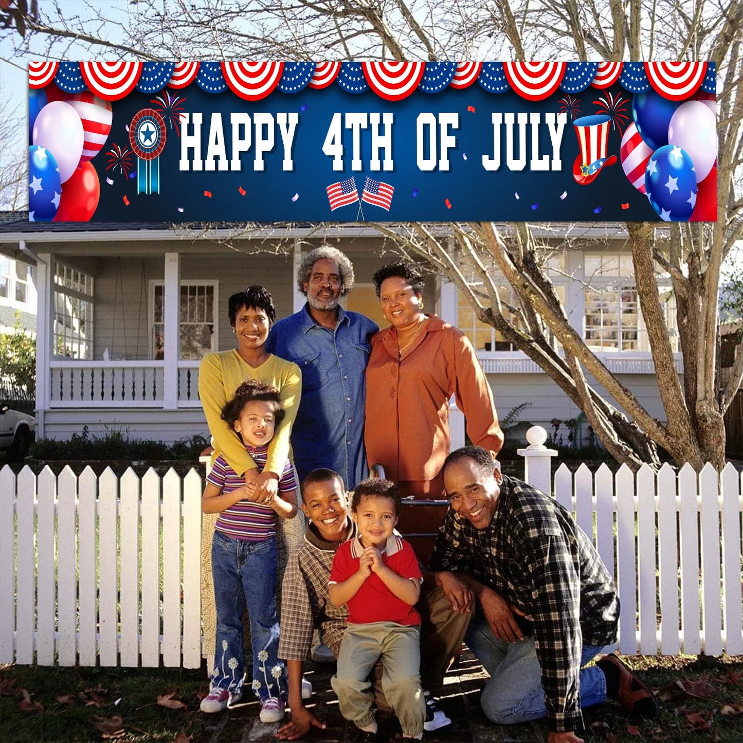 America Independence Day Decorative American Flag Tinsel Garland Banner 4th of July Party Supplies Home Wall Hanging Decoration