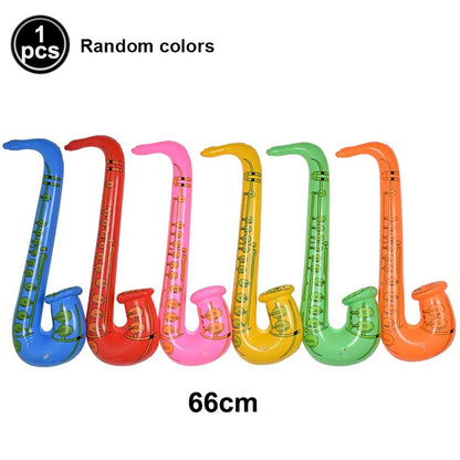 Inflatable Rock Star Toy Ballon Inflatable Party Props Balloons Guitar Saxophone Keyboard Piano Rock Toys Karaoke Party Decors