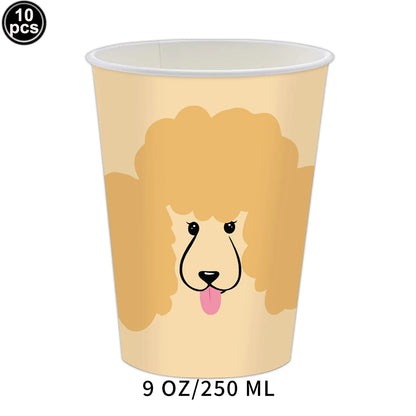 Dog Birthday Party Supplies Pet Dog Disposable Tableware Paper Plates Napkins Cups Puppy Birthday Party Baby Shower Decorations