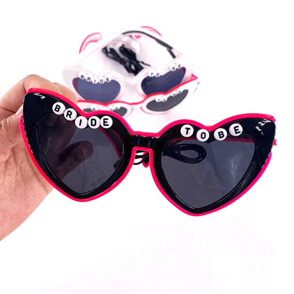 Heart Shaped LED Neon Glasses Luminous Bride To Be Glasses Bachelorette Party Bride Sunglasses gift Wedding Supplies