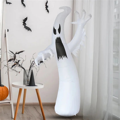 2.4M Giant Halloween Inflatable Toy Horror Ghost with LED Lights Indoor Outdoor Halloween Party Inflated Model Garden Decoration
