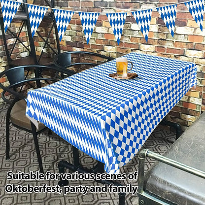 Oktoberfest Table Cloth Pennant Decorations Diamond Table Cover Banners Bavarian Beer Festival Indoor Outdoor Party Decorations