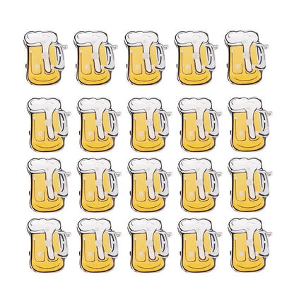 10/25Pcs LED Brooches Pin Beer Mug Brooch Jewelry Lapel Pin Oktoberfest For DIY Clothing Bags Jackets Hat Badge (Random Color)