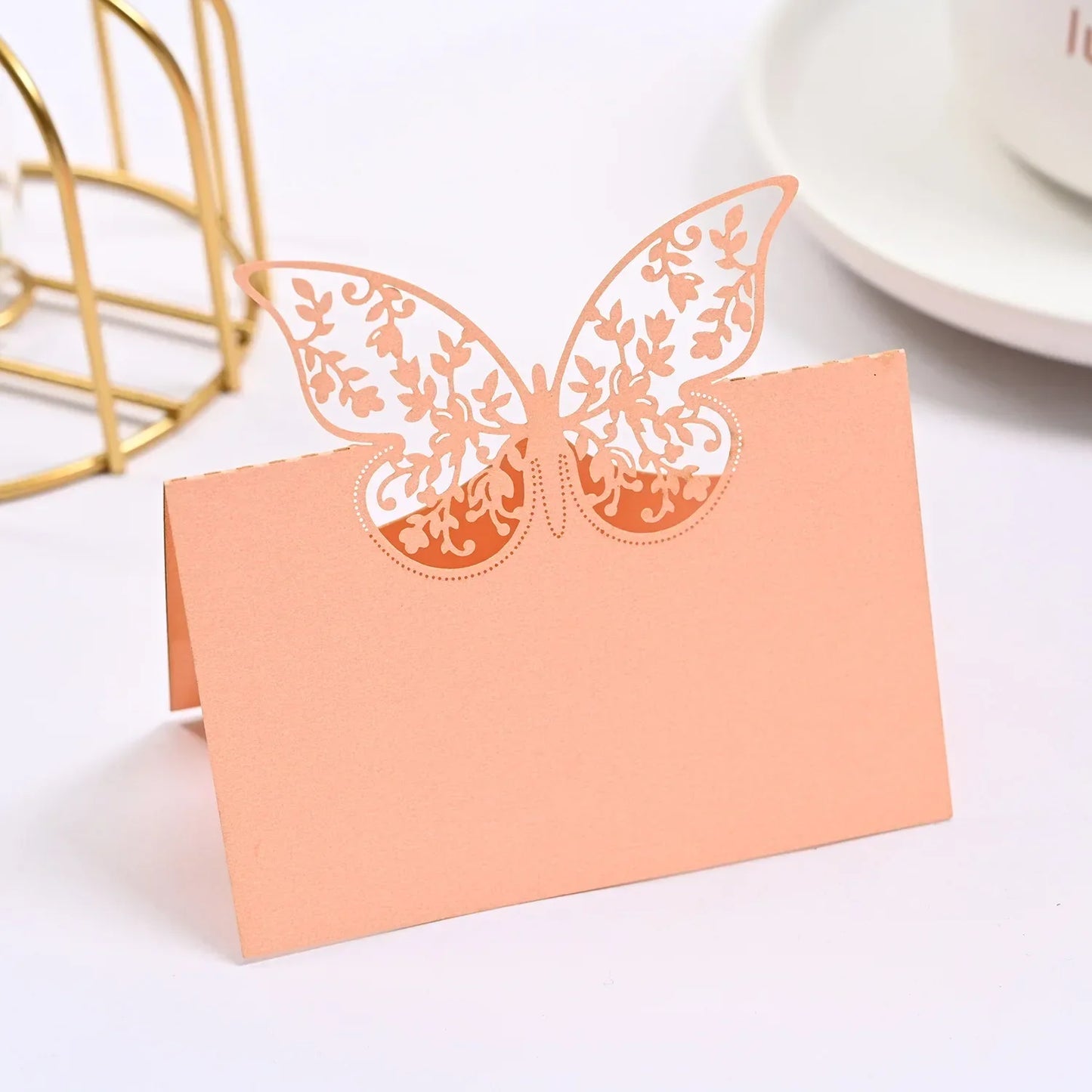 20/50pcs Laser Hollow Butterfly Wedding Place Card Banquet Party Birthday Seat Card Name Sign-in Table Card Flower Greeting Card