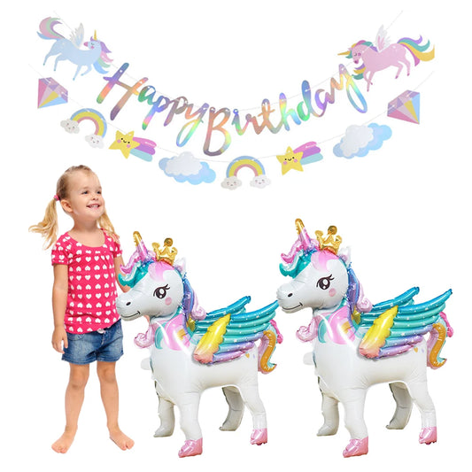 Unicorn foil Balloon standing unicorn Balloon weeding Baby shower birthday decoration unicorn themed birthday party decoration