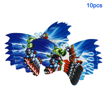 Avengers Superhero Birthday Party Decoration Balloon Cake Plate Paper Cup Box Gift Bag Background Banner 10 People Tableware Set