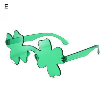 1pc St. Patrick's Day Irish Shamrock Sunglasses Green Four Leaf Clover Leprechaun Costume Glasses Party DIY  Decor Supplies