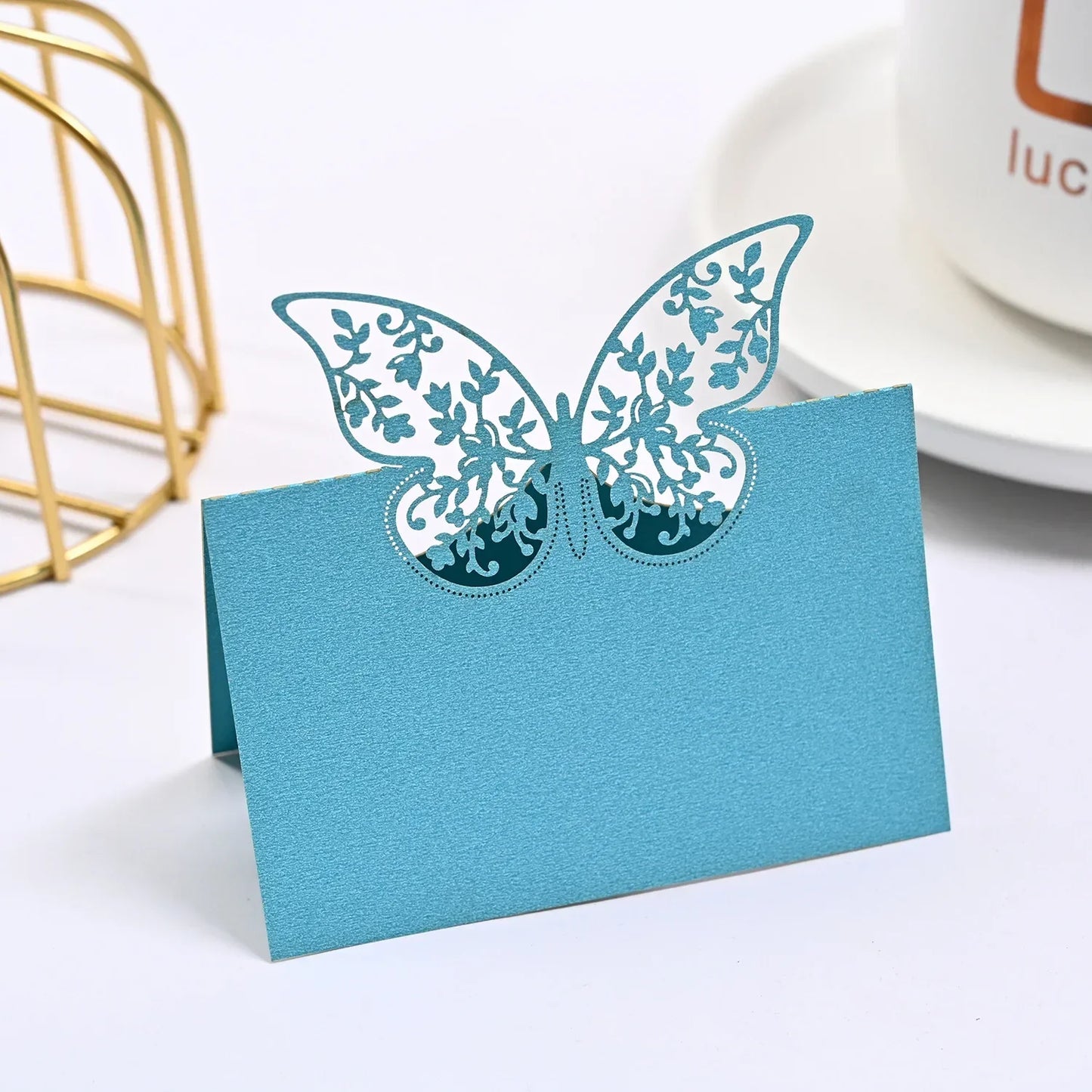 20/50pcs Laser Hollow Butterfly Wedding Place Card Banquet Party Birthday Seat Card Name Sign-in Table Card Flower Greeting Card