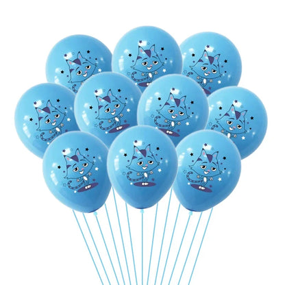 10/15pcs 12 Inch Gabby Dollhouse Cat Latex Sequin Balloon Set Baby Shower Party Balloon Decoration Girl Birthday Party Supplies
