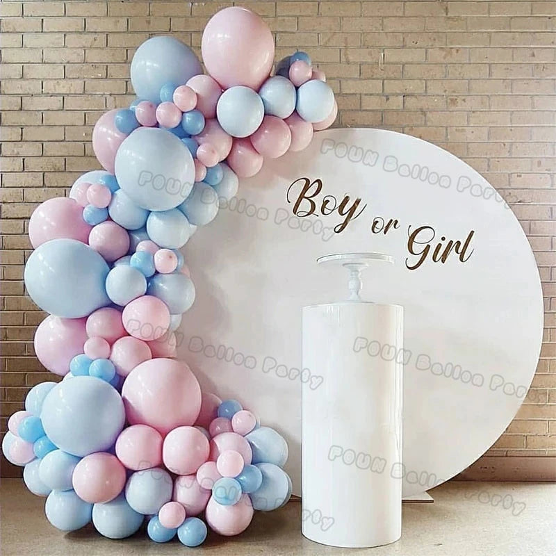 Birthday Party Ballon Garland Arch Kit Gender Reveal Balloons Maca Blue Pink Baloon Latex Boy Or Girl Baby Shower Decorations