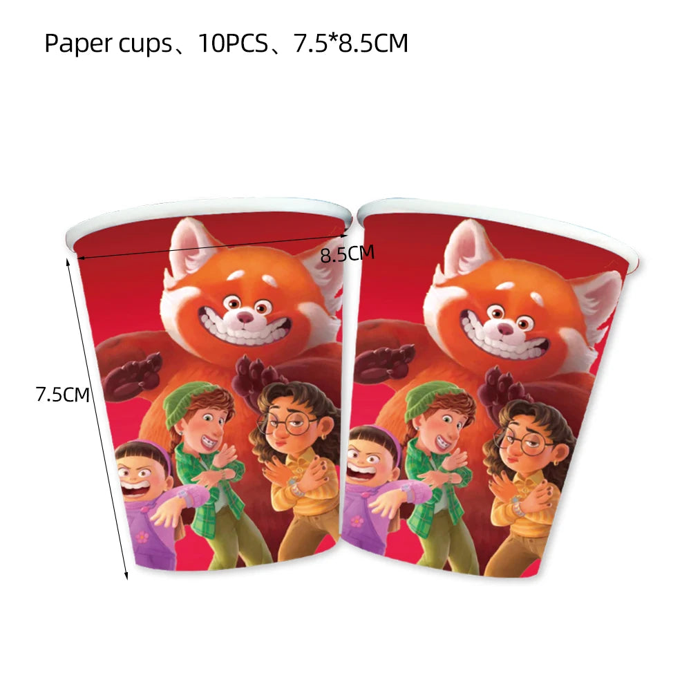 Disney Turning Red Party Supplies Paper Napkin Tablecloth Plates Balloons Panda Theme Baby Shower Kids Birthday Party Decoration