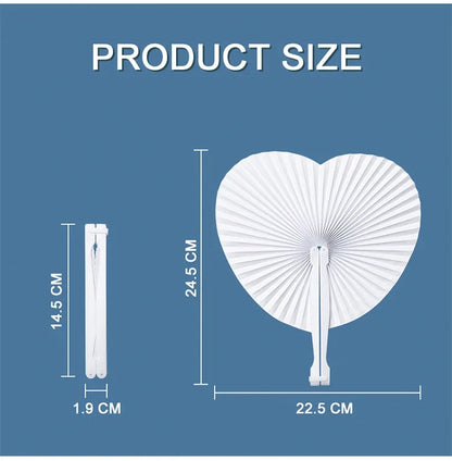 20/100 PCS Foldable DIY Painting Heart Shape Round Paper Fan Wedding Party Guest Gifts Decoration Anniversary Kids Party Favors