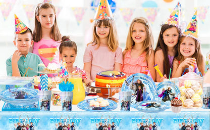 Frozen Theme Party Supplies,Frozen Birthday Party Tableware-161pcs Frozen Party Supplies-Frozen Plates Napkin Cup Tablecloth