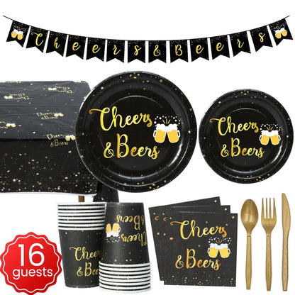 Cheers Beer Glasses  Decorations Disposable Tableware Plates Cup Napkins Oktoberfest  Wedding Spiderman Baby Shower Stitch Sonic