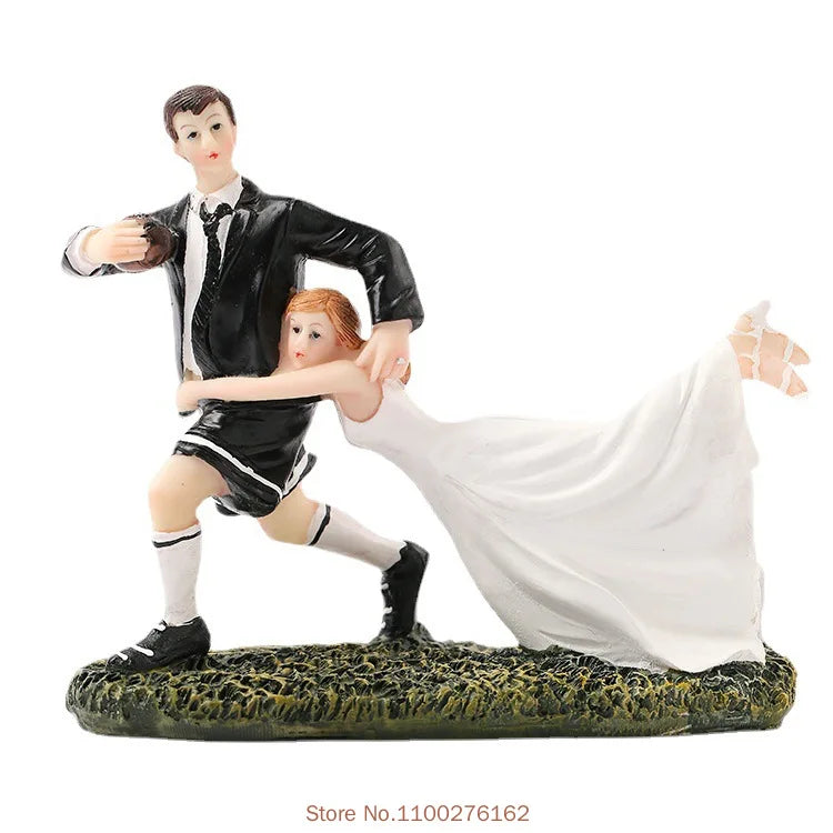 Cake Toppers Dolls Bride and Groom Figurines Funny Wedding Cake Toppers Stand Topper Decoration Supplies Marry Figurine
