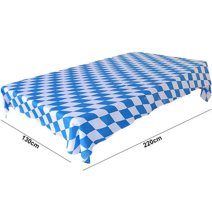 German Beer Festival Decor Blue White Table Cover Oktoberfest  Disposable Tablecloth Bavarian Flag Check Home Party Supplies