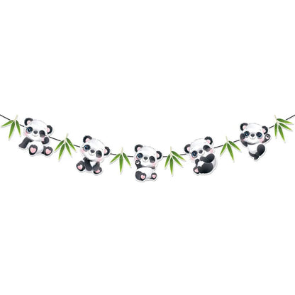 Panda Theme Party Decoration Kids Birthday Party Supplies Cute Panda Disposable Tableware Banner Cookie Bag Baby Shower Decor
