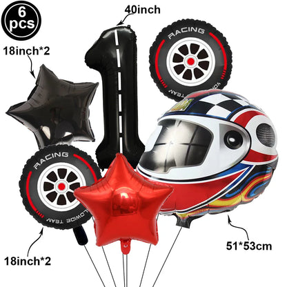 Race Car 2nd Birthday Decorations Tableware Paper Plates Cups Large Racing Car Balloons Kids Two Fast Birthday Party Supplies
