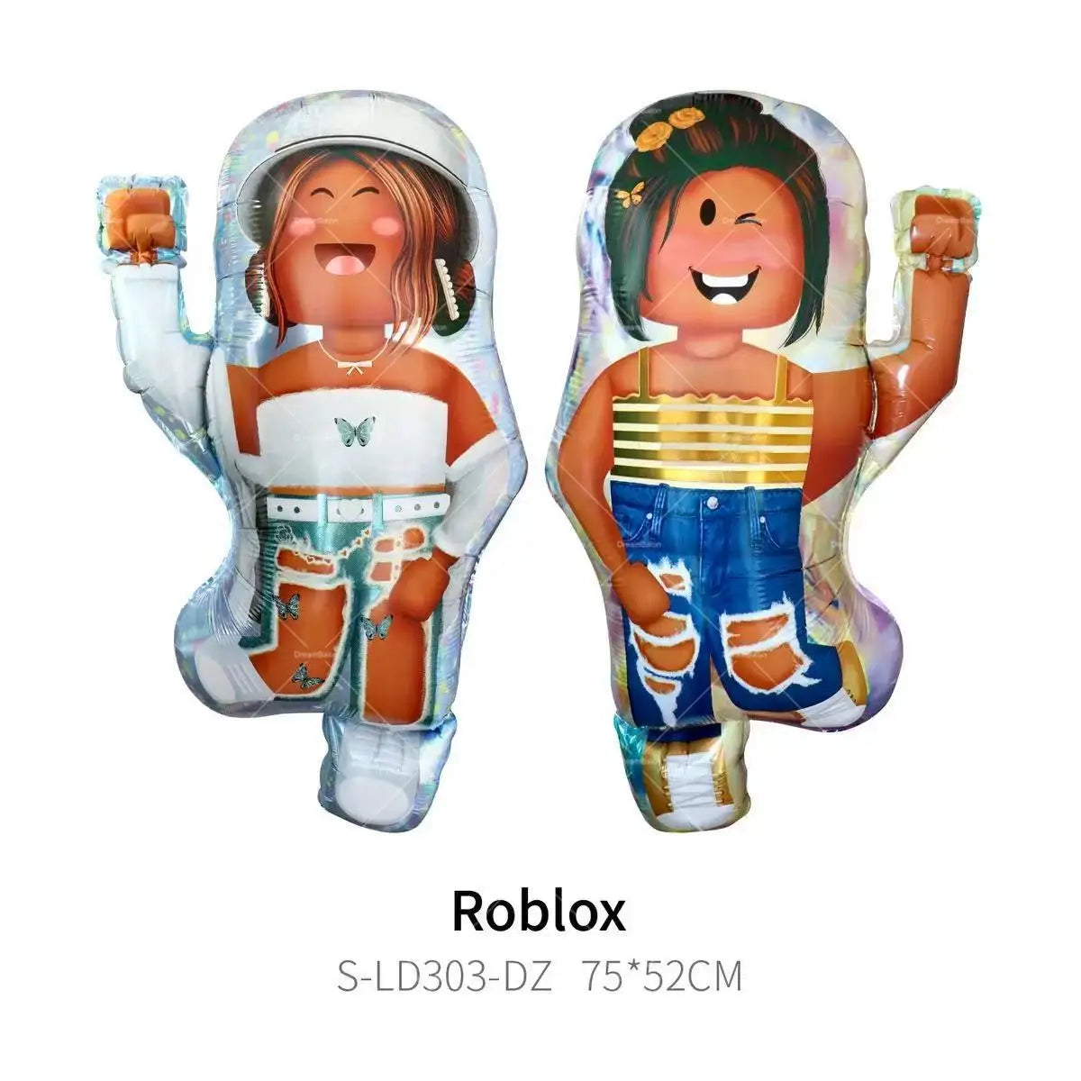 Pink Roblox Balloons Happy Birthday Banner Party Decoration Hot Robot Game Cake Topper Disposable Tableware Kids Girl Background