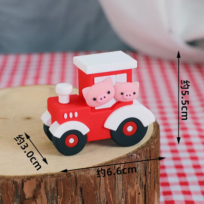 Farm Animals Cake Topper Rustic Cake Decoration Lambs, Ponies, Piglets, Chick,  Haystacks for Kids Happy Birthday Party Supplies