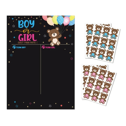 Boy or Girl Gender Reveal Game Cloud Poster with Voting Stickers Gender Baby Gender Prediction Decoration Baby Shower