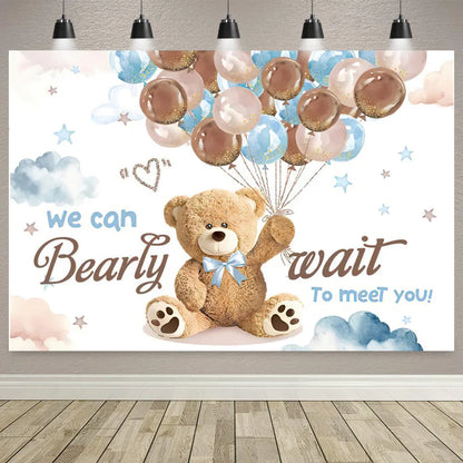 Boy Or Girl Gender Reveal Decorations Blue Or Pink Polka Dot Balloons Party Backdrop Gender Reveal Background Banner Supplies
