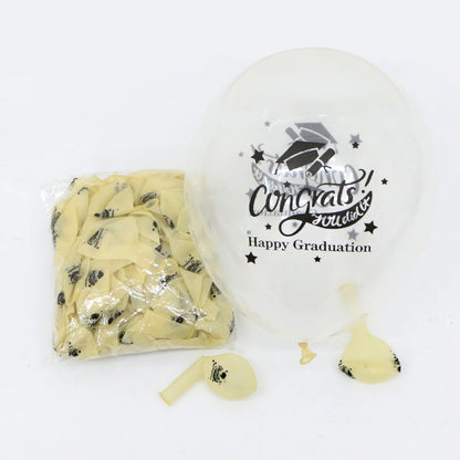 Graduation  Gold Silver Black Balloon Congratulation Graduation High School Graduation Party Decoration Supplies