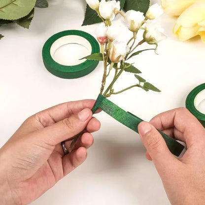 10/1Rolls Green Bouquet Floral Tapes Self-adhesive Stamen Wrapping Paper Tape DIY Flowers Decor for Florist Wedding Party Props