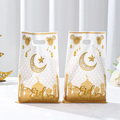 Eid Mubarak Gift Bags Plastic Candy Cookie Bag Ramadan Kareem Decoration 2025 Islamic Muslim Party Supplies Eid Gifts