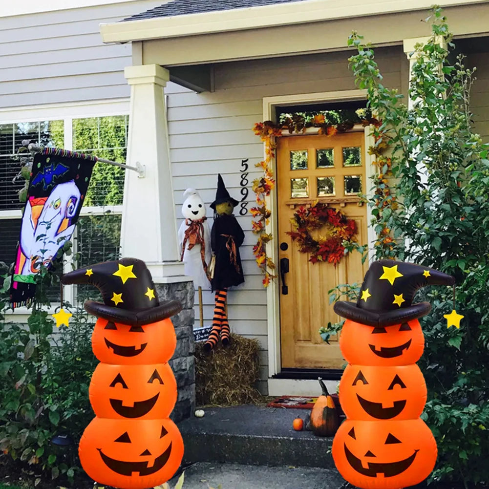 Halloween Ghost Inflatable Model Windproof Stacked Inflatable Pumpkins Horror Festival Theme Indoor Outdoor Garden Decorations