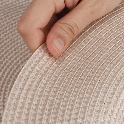 Set of 6 Round Placemats and Coasters Braided Woven Place Mats Washable Heat Resistant Table Mats and Coasters for Dining Table