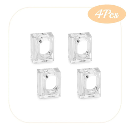 4-24Pcs Acrylic Napkin Rings Flower Vase Napkin Holders Clear Square Napkin Rings Bulk for Wedding Party Banquet Table Decor