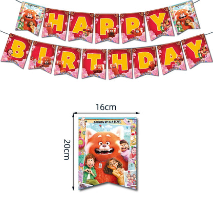 Disney Turning Red Party Supplies Paper Napkin Tablecloth Plates Balloons Panda Theme Baby Shower Kids Birthday Party Decoration