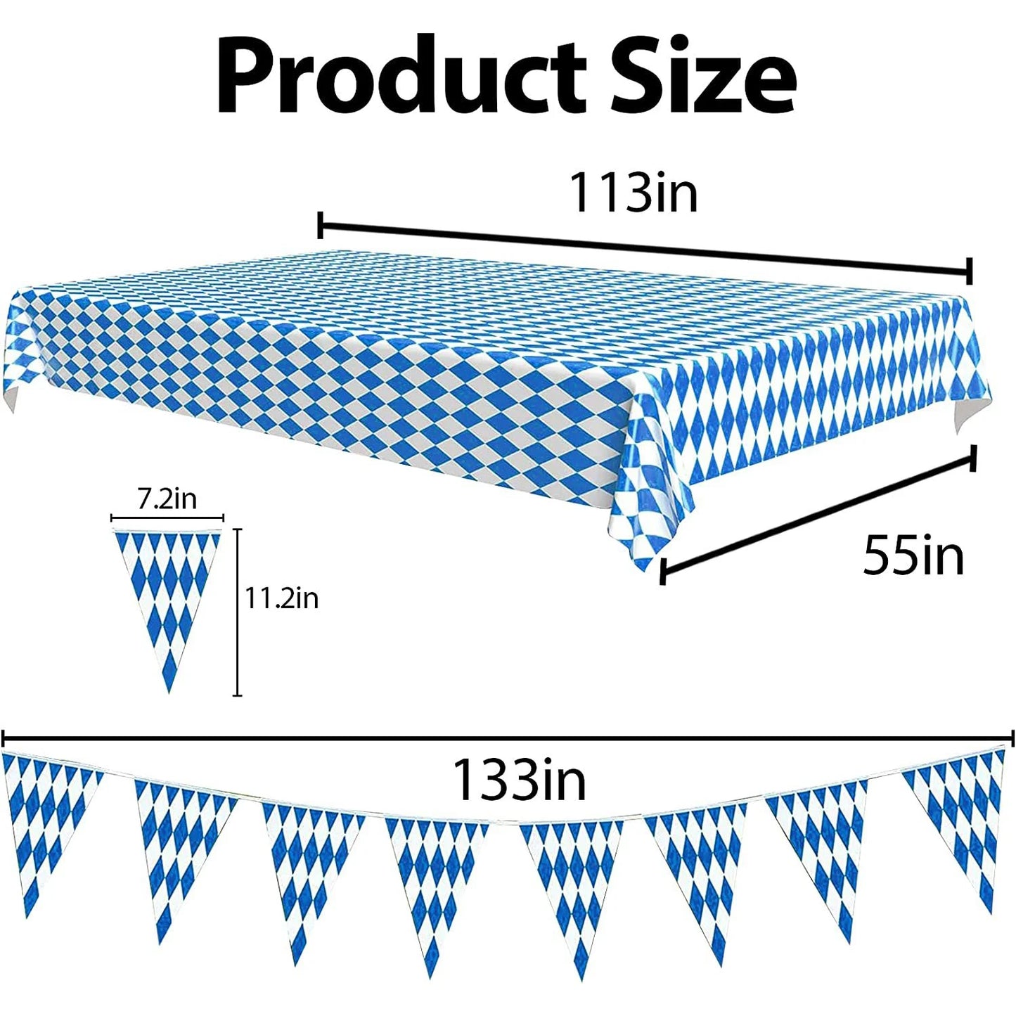 Oktoberfest Table Cloth Pennant Decorations Diamond Table Cover Banners Bavarian Beer Festival Indoor Outdoor Party Decorations