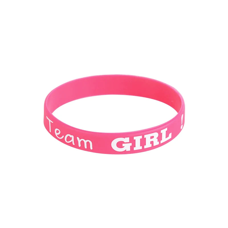 20pcs Gender Reveal Silicone Bracelets Team Boy Team Girl Wristband Party Games Gift Decoration Boy or Girl Baby Shower Favors