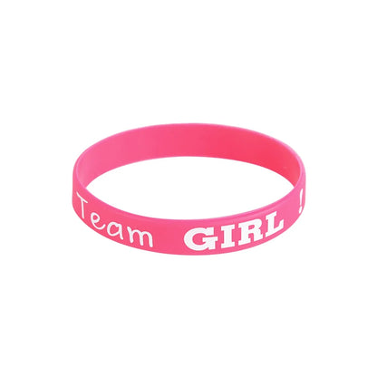 20pcs Gender Reveal Silicone Bracelets Team Boy Team Girl Wristband Party Games Gift Decoration Boy or Girl Baby Shower Favors