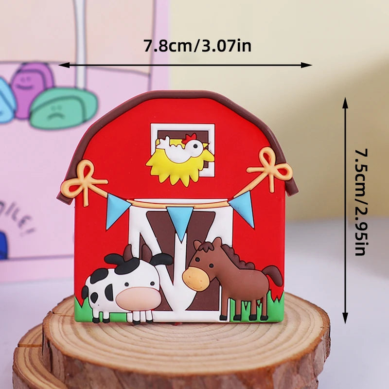Farm Animals Cake Topper Rustic Cake Decoration Lambs, Ponies, Piglets, Chick,  Haystacks for Kids Happy Birthday Party Supplies