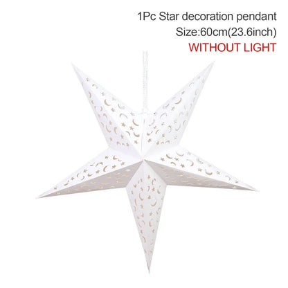 Hollow Star Hanging Pendants Ramadan Decorations 2025 for Home Ramadan Islamic Muslim Party Gifts Eid Mubarak Home Decorations