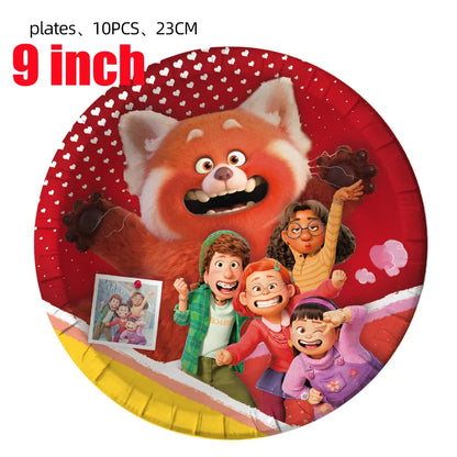 Disney Turning Red Party Supplies Paper Napkin Tablecloth Plates Balloons Panda Theme Baby Shower Kids Birthday Party Decoration
