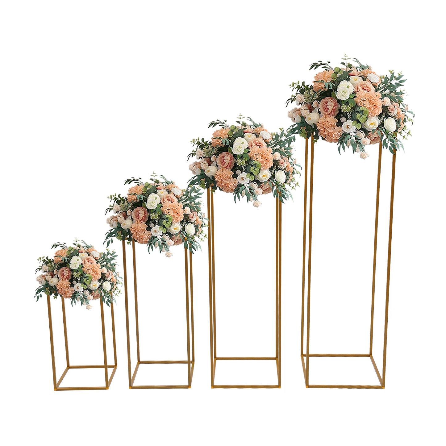 10Pcs/4Pcs Metal Golden Rectangular Frame Backdrop Wedding Rack Arch For Birthday Party Backdrop Wedding DLY Decor