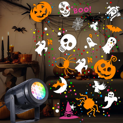 USB Power Halloween Decoration Projector Light Pumpkin Spider Bat Dynamic Pattens Projector Night Light for Bedroom Room Party