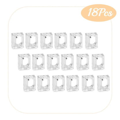 4-24Pcs Acrylic Napkin Rings Flower Vase Napkin Holders Clear Square Napkin Rings Bulk for Wedding Party Banquet Table Decor