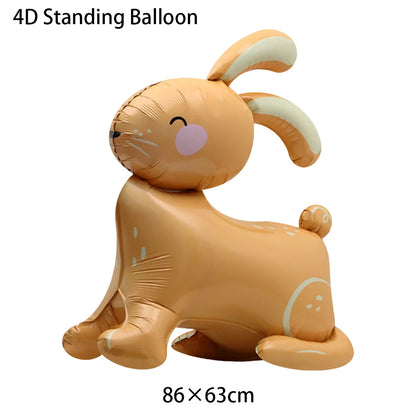 Large Easter Balloon Standing Bunny Balloon Cartoon Bunny Balloon Cute Rabbit Shaped Foil Balloons Happy Easter Party Decoration